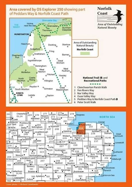 OS Explorer Map 250 - Norfolk Coast West - overview
