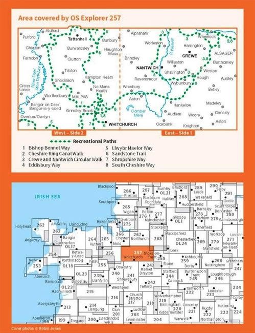 OS Explorer Map 257 - Crewe and Nantwich - overview
