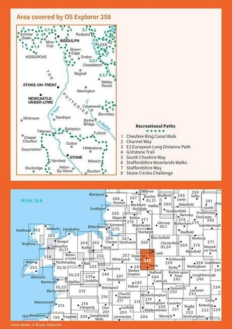 OS Explorer Map 258 - Stoke-on-Trent and Newcastle-under-Lyme - overview