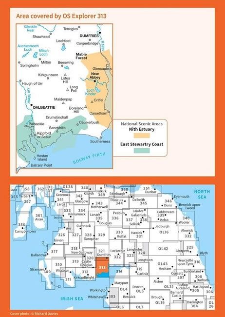 OS Explorer Map 313 - Dumfries and Dalbeattie - overview