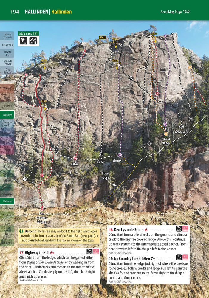 Bohuslän Selected Rock Climbs Guidebook - sample topo