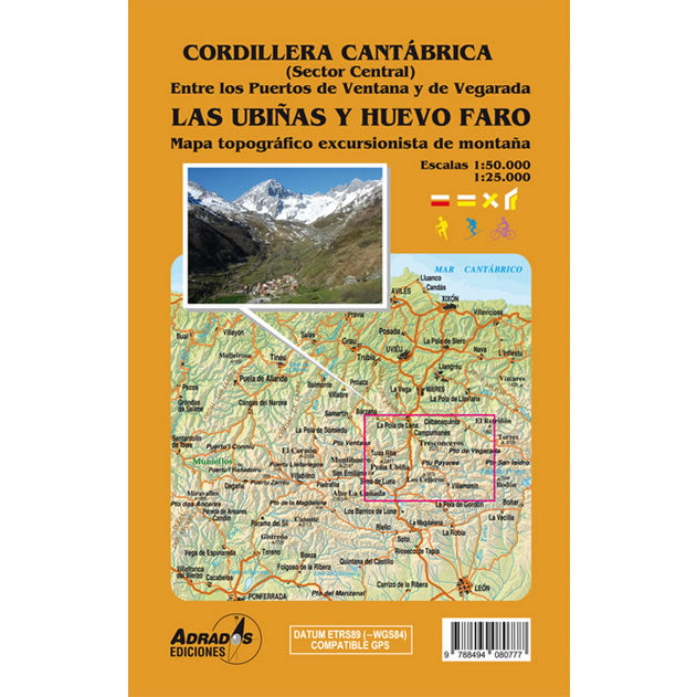 Cordillera Cantabrica - Las Ubinas, and Huevo Faro Walking Map