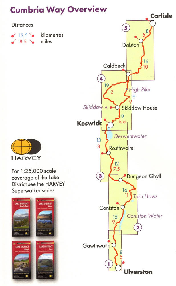 Cumbria Way XT40 Harvey Map - overview map