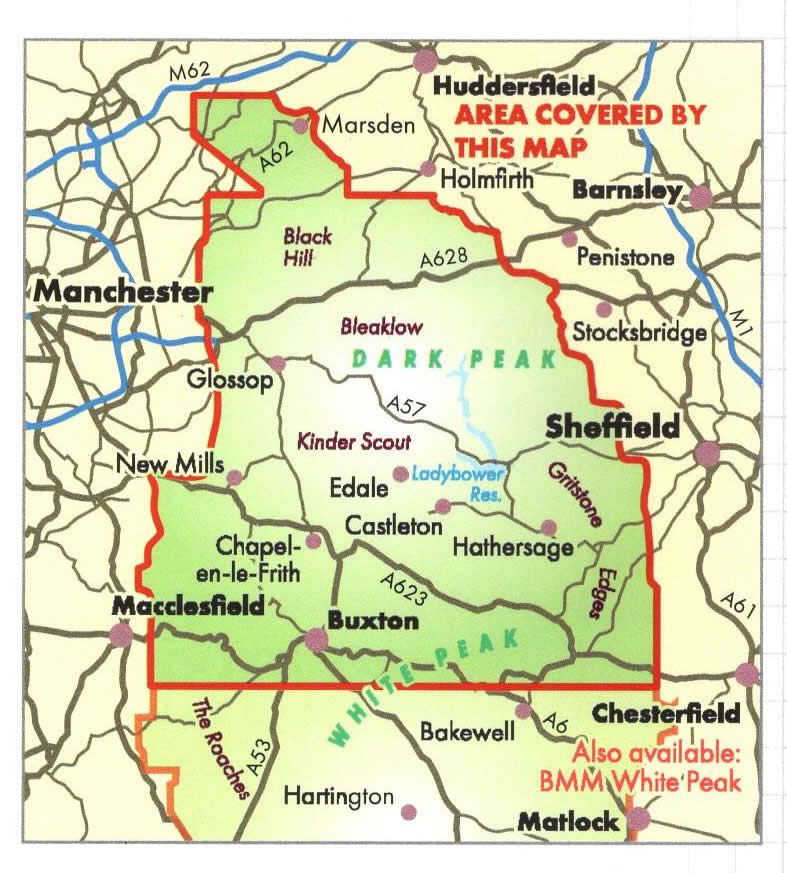 Dark Peak Map - Area Covered