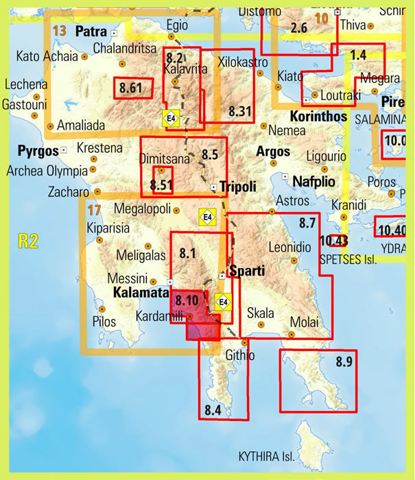 Exo Mani Walking and Hiking Map - Area Covered