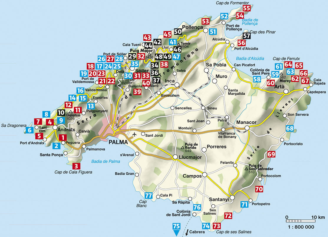 Rother Mallorca Walking Guidebook - Area covered