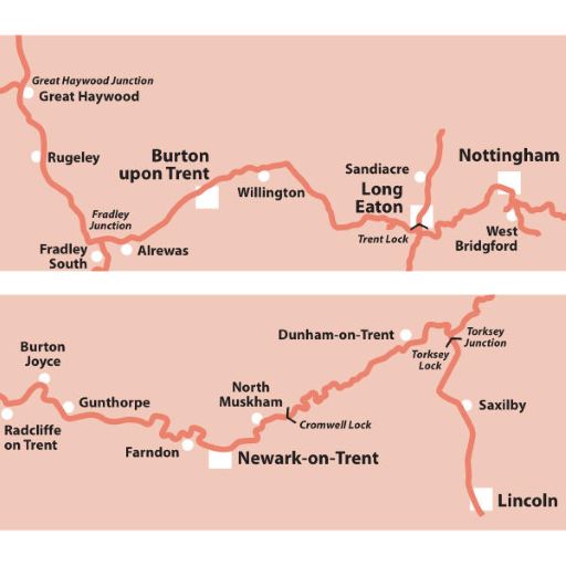 Trent & Mersey Canal and River Trent Heron Map - area covered