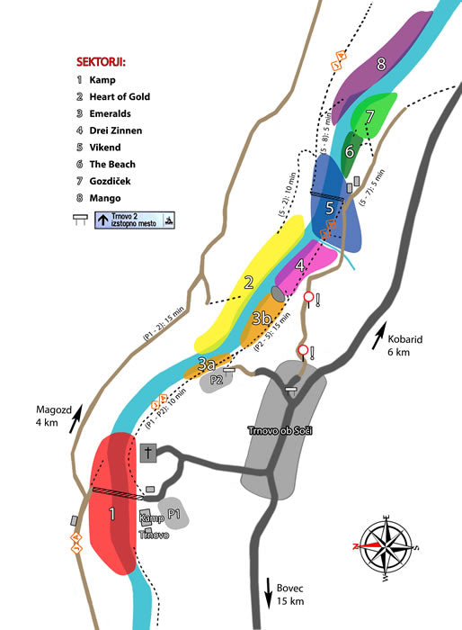Trnovo Ob Soči Bouldering guidebook - Area covered