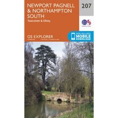 OS Explorer 207 - Newport Pagnell and Northampton South Map