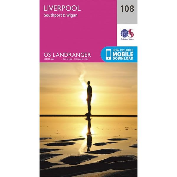 OS Landranger Map 108, Liverpool, Southport and Wigan