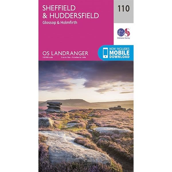 OS Landranger Map 110, Sheffield and Huddersfield, Glossop and Holmfirth