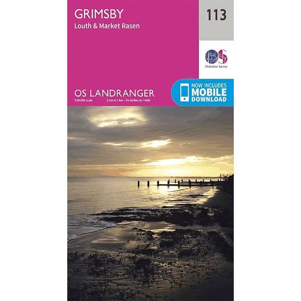 OS Landranger Map 113, Grimsby, Louth and Market Rasen