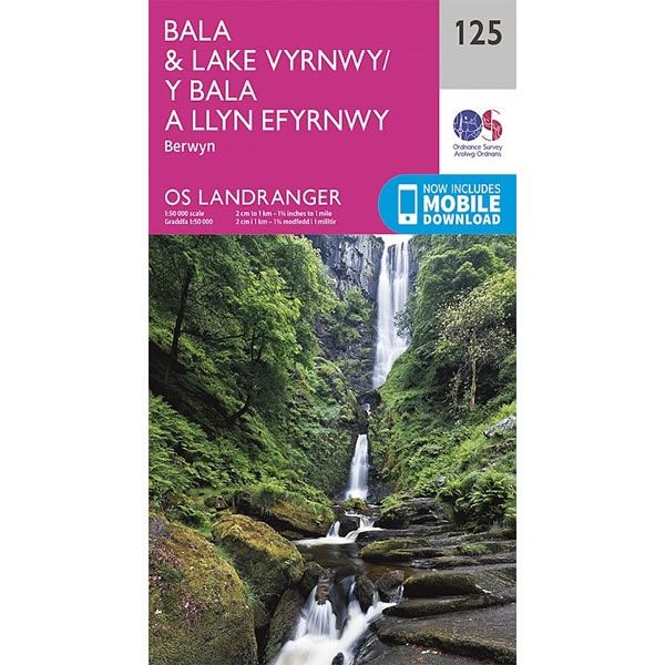 OS Landranger Map 125, Bala and Lake Vyrnwy, Berwyn