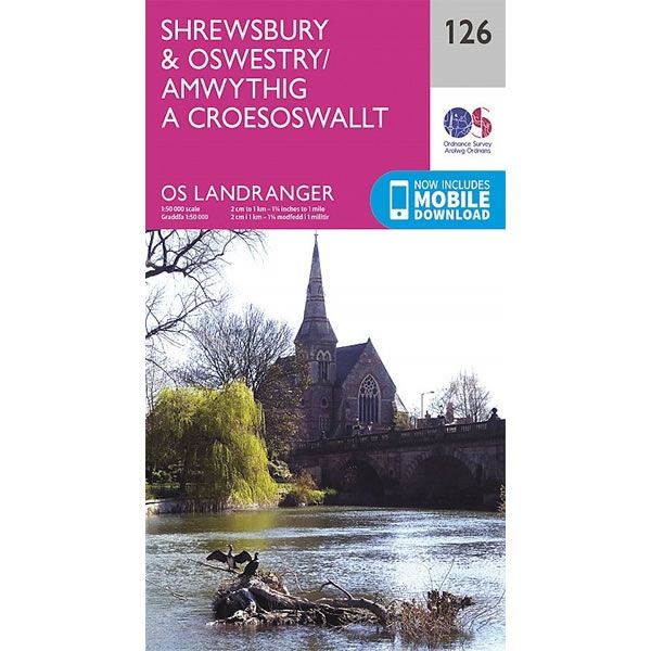 OS Landranger Map 126, Shrewsbury and Oswestry