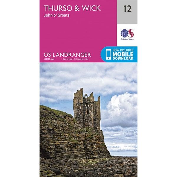 OS Landranger Map 12, Thurso, Wick, and John O’Groats