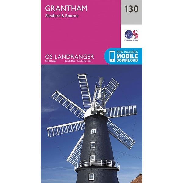 OS Landranger Map 130, Grantham, Sleaford and Bourne