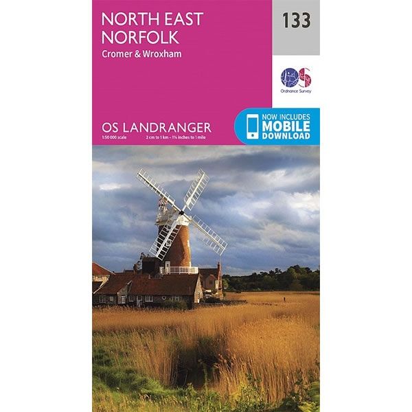 OS Landranger Map 133, North East Norfolk, Cromer and Wroxham