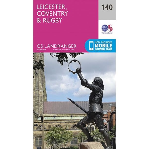 OS Landranger Map 140, Leicester, Coventry and Rugby