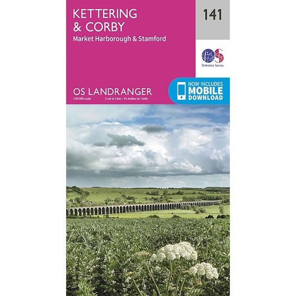 OS Landranger Map 141, Kettering and Corby