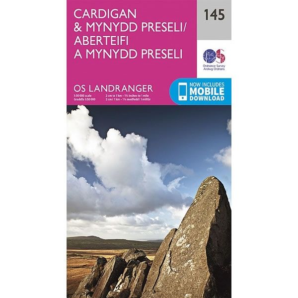 OS Landranger Map 145, Cardigan and Mynydd Preseli