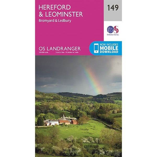 OS Landranger Map 149, Hereford and Leominster, Bromyard and Ledbury