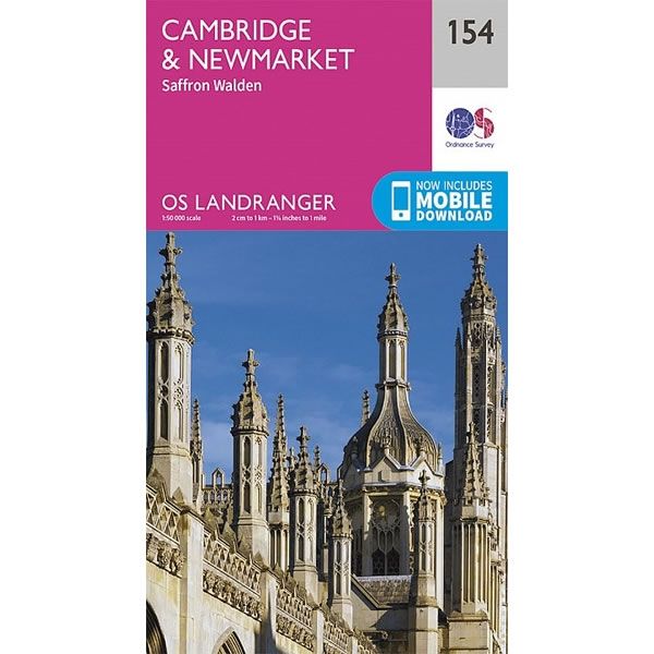 OS Landranger Map 154, Cambridge, Newmarket and Saffron Walden