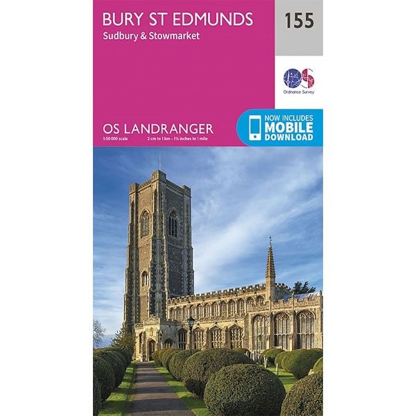 OS Landranger Map 155, Bury St Edmunds, Sudbury and Stowmarket