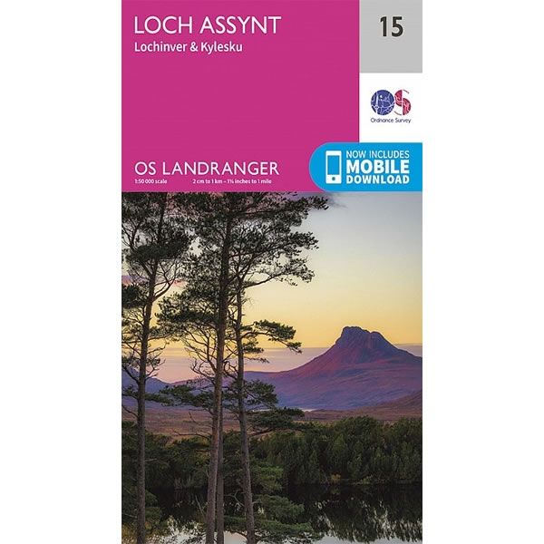 OS Landranger Map 15, Loch Assynt, Lochinver and Kylesku