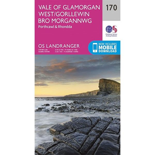 OS Landranger Map 170, Vale of Glamorgan, Rhondda and Porthcawl