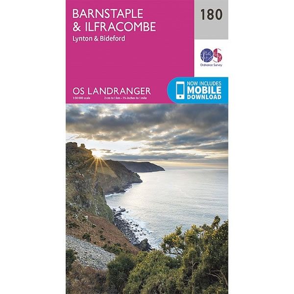 OS Landranger Map 180, Barnstaple and Ilfracombe, Lynton and Bideford