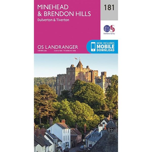 OS Landranger Map 181, Minehead and Brendon Hills, Dulverton and Tiverton