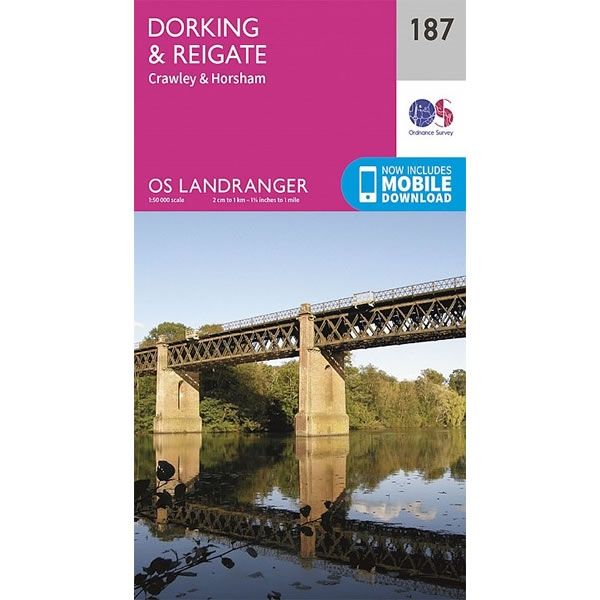 OS Landranger Map 187, Dorking, Reigate and Crawley