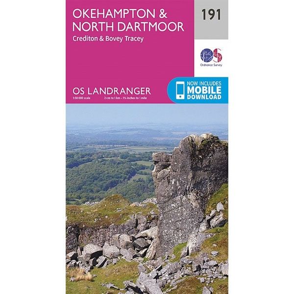 OS Landranger Map 191, Okehampton and North Dartmoor