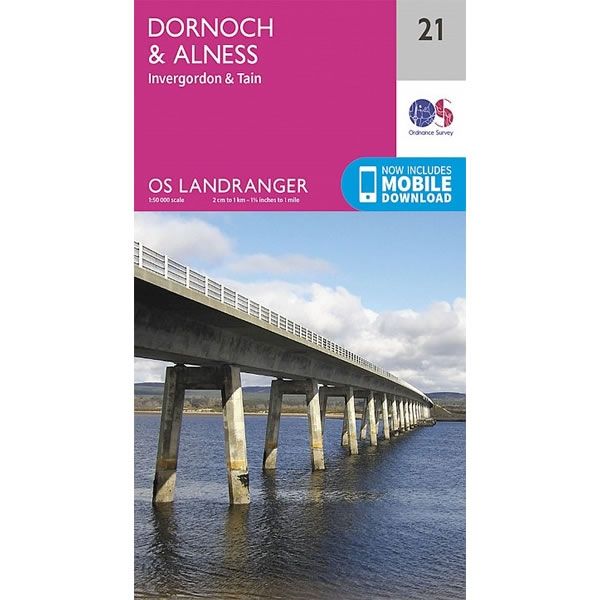 OS Landranger Map 21, Dornoch and Alness, Invergordon and Tain