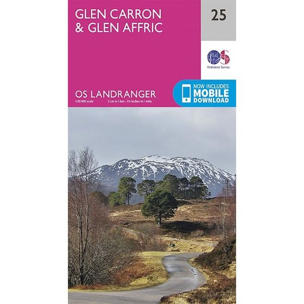 OS Landranger Map 25, Glen Carron and Glen Affric