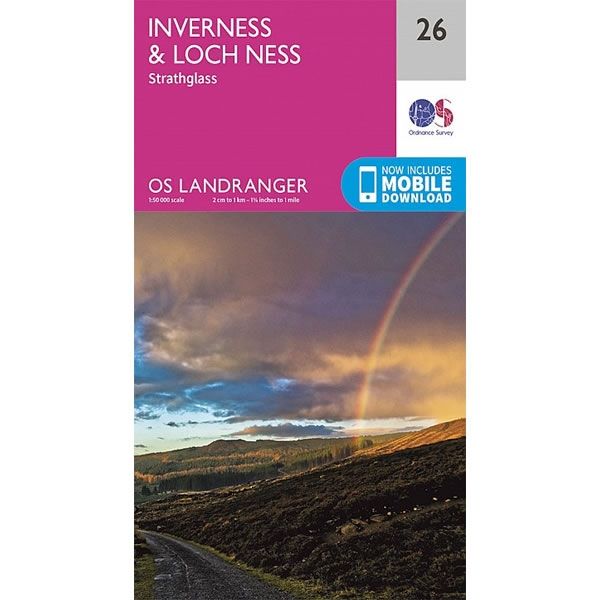 OS Landranger Map 26, Inverness and Loch Ness, Strathglass