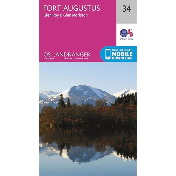 OS Landranger Map 34, Fort Augustus, Glen Roy and Glen Moriston