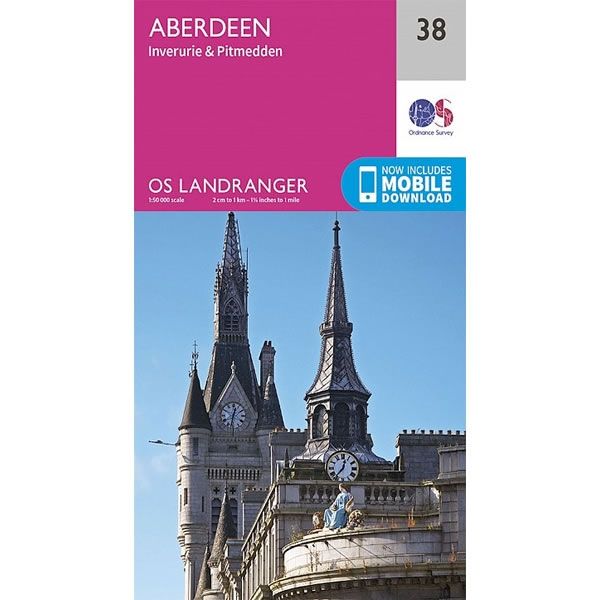 OS Landranger Map 38, Aberdeen, Inverurie and Pitmedden