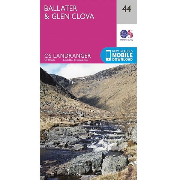 OS Landranger Map 44, Ballater and Glen Clova