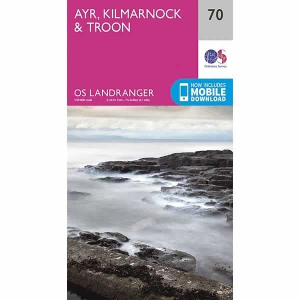 OS Landranger Map 70, Ayr, Kilmarnock and Troon