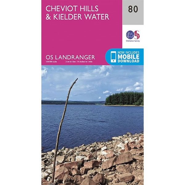 OS Landranger Map 80, Cheviot Hills and Kielder Water