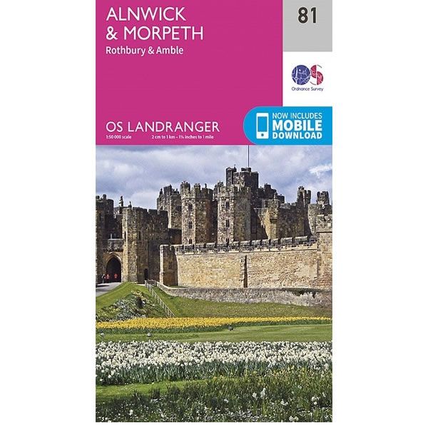 OS Landranger Map 81, Alnwick and Morpeth, Rothbury and Amble