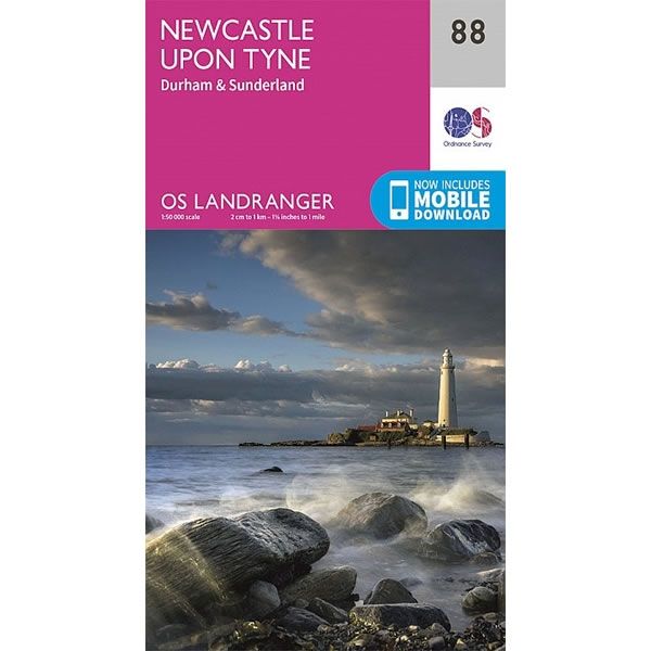 OS Landranger Map 88, Newcastle upon Tyne, Durham and Sunderland