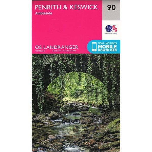 OS Landranger Map 90, Penrith and Keswick, Ambleside