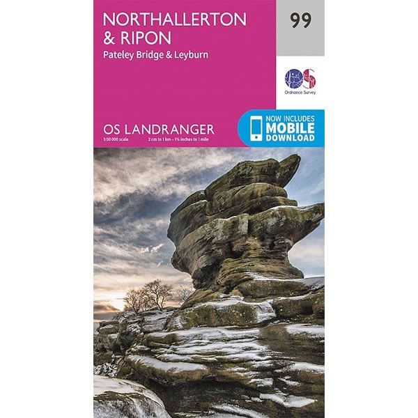 OS Landranger Map 99, Northallerton and Ripon, Pateley Bridge and Leyburn