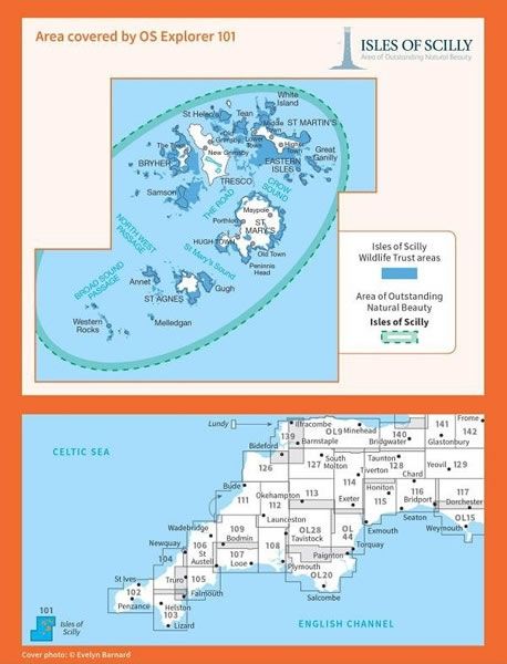 OS Explorer Map 101 - Isles of Scilly Map overview