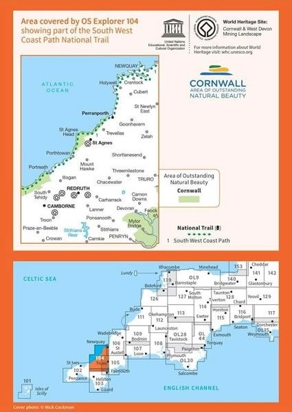 OS Explorer Map 104 - Redruth and St Agnes - overview