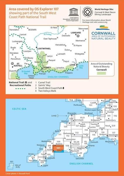 OS Explorer Map 105 - Falmouth and Mevagissey - overview