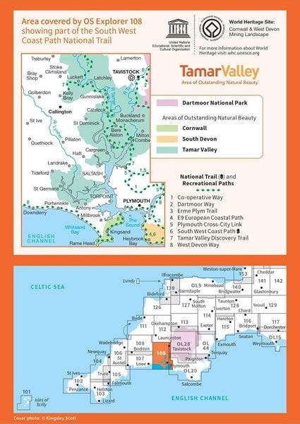 OS Explorer Map 108 - Lower Tamar Valley and Plymouth - overview