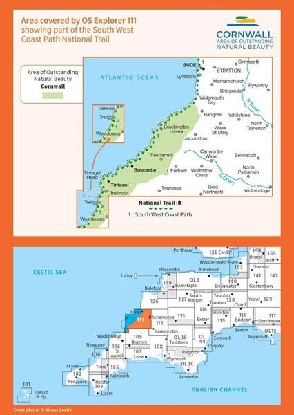 OS Explorer Map 111 - Bude and Boscastle - overview